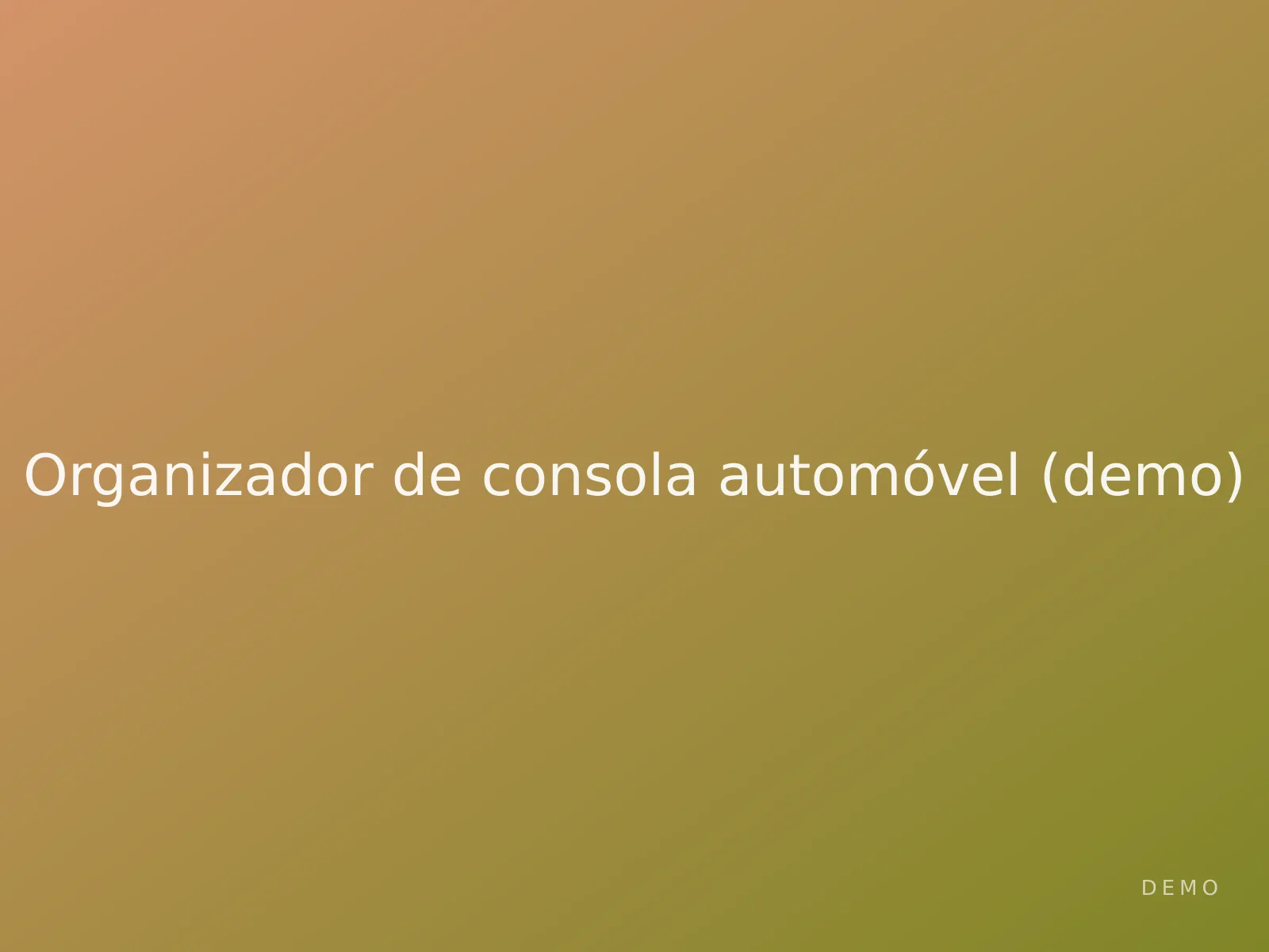 Organizador de consola automóvel (demo) — imagem ilustrativa de demonstração 1